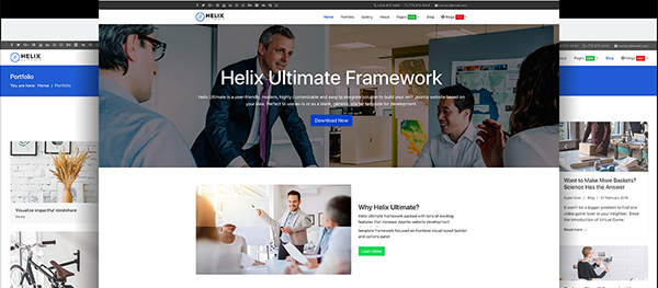 Free Joomla! template with Helix Framework and SP Page Builder Pro