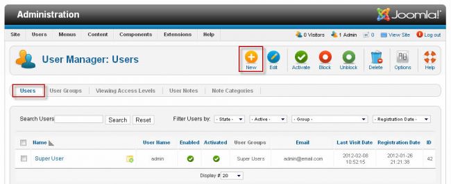 User Manager: Users