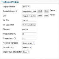 Advanced options