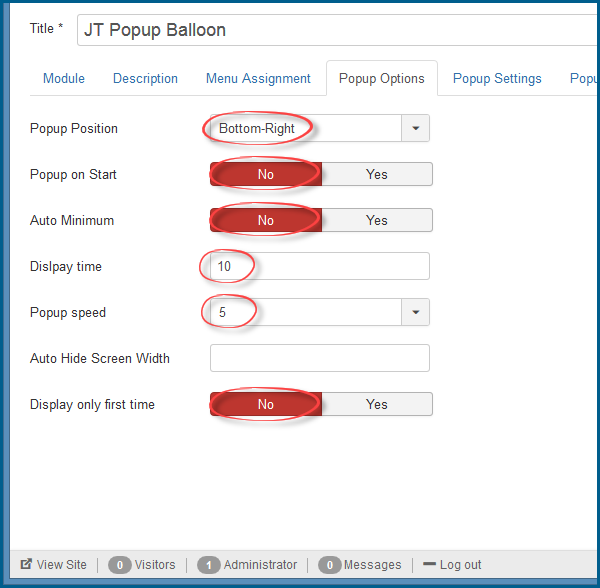 JT Popup Balloon Pro Options