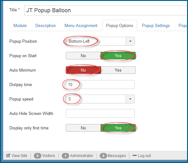 JT Popup Balloon Pro Options