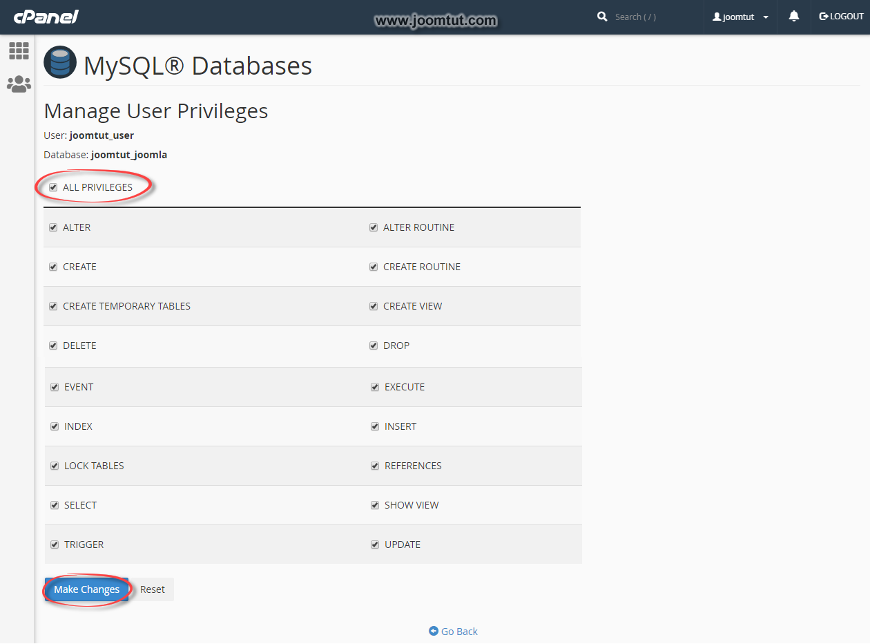 You need to manage MySQL user privileges