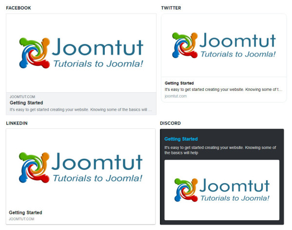 Plugin JoomTut Meta Tags - Open Graph & Twitter Card meta tags