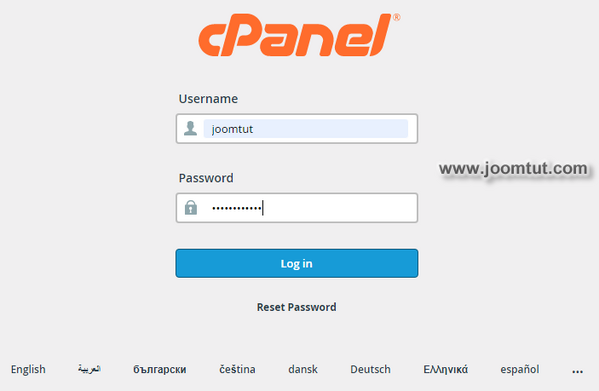 Login to your cPanel account
